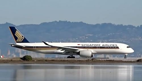 Airbus A350-900 of Singapore Airlines at San Francisco International Airport (SFO) in California
